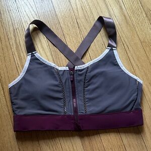 Women's Purple Zip-Front Sports Bra